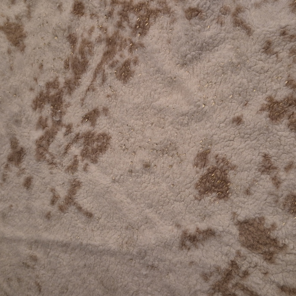 Neiman Marcus Cream and Brown Faux Fur Accent Rug - Picture 3 of 5